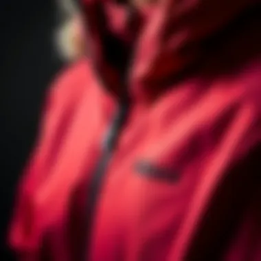 Close-up of high-performance fabric in sports jackets