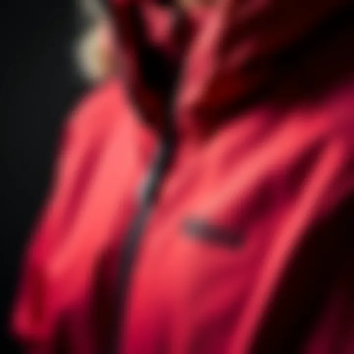 Close-up of high-performance fabric in sports jackets