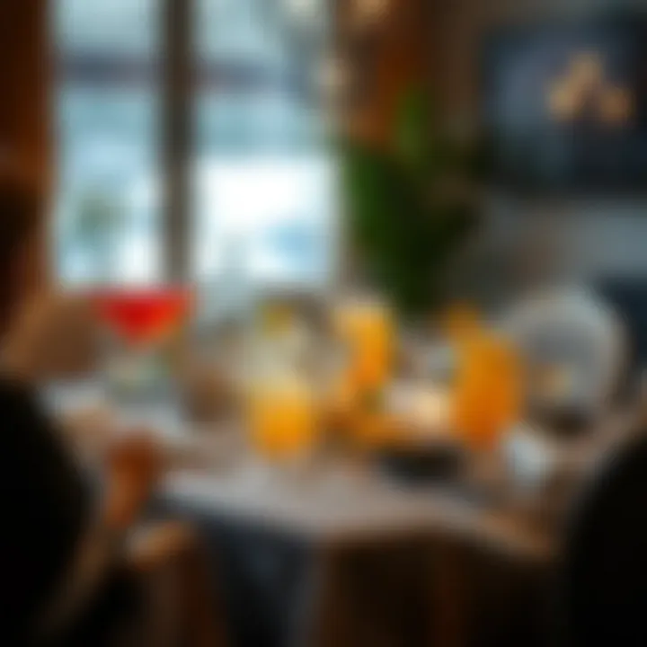 An elegant table setting featuring low-calorie cocktails, perfect for a health-conscious gathering