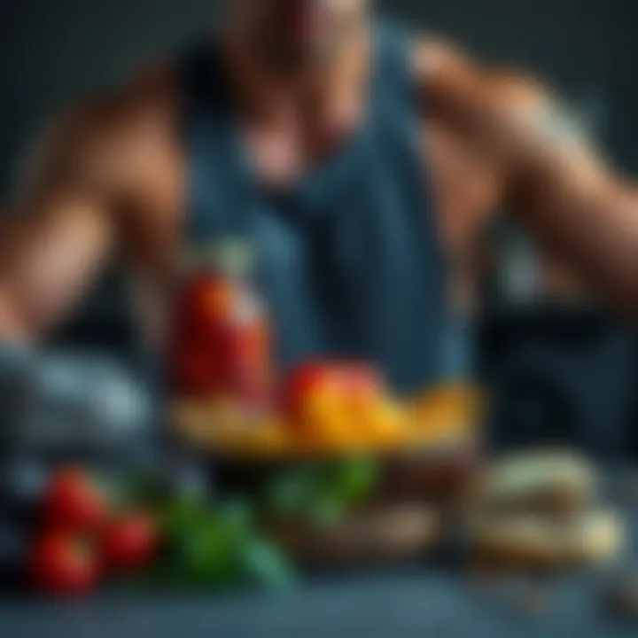 Visual representation of a balanced diet for muscle building