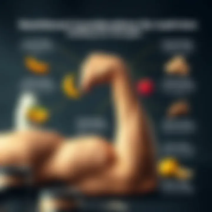 Infographic on the nutritional aspects of muscle building