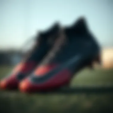 Close-up of Nike football boots showcasing intricate design details