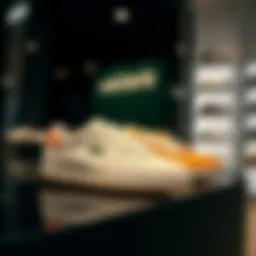 Stylish Lacoste footwear display