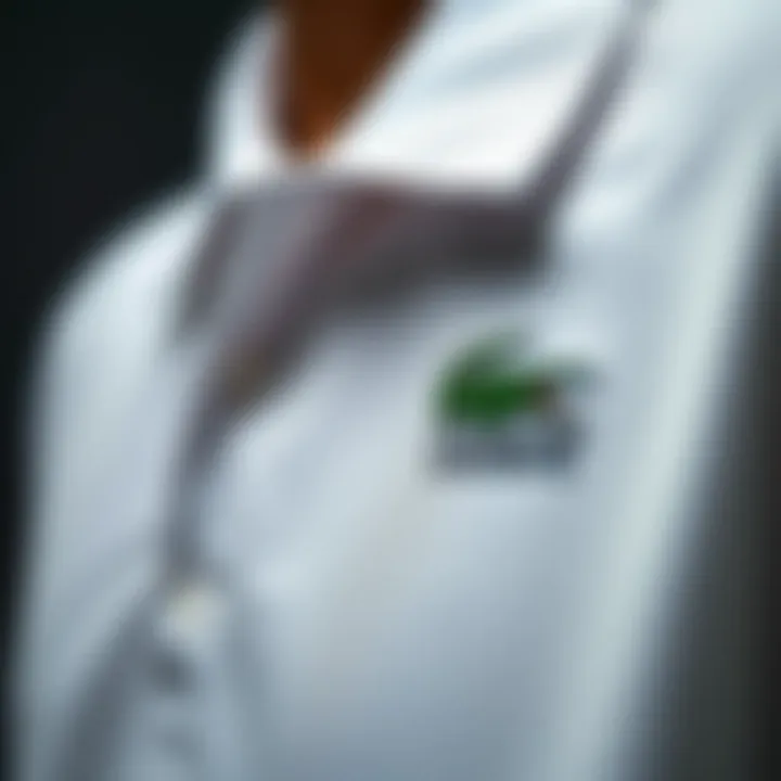 Close-up of high-quality fabric used in Lacoste polo shirts