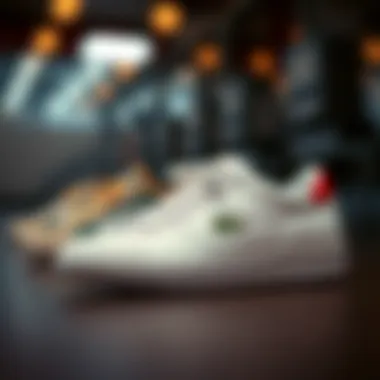 Historical timeline showcasing the evolution of Lacoste footwear