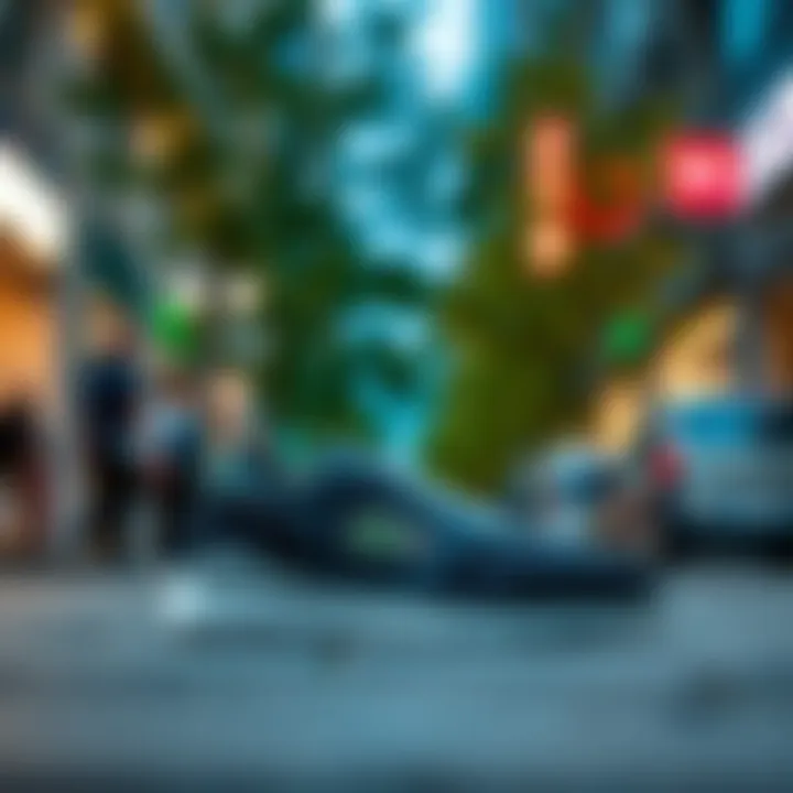 Sporty Lacoste Shoes in Urban Setting Sporty Lacoste shoes on a city street