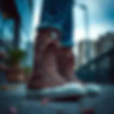 Stylish Leather Converse Boots Stylish leather converse boots in urban setting