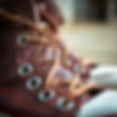 Leather Texture of Converse Boots Close-up of leather texture on converse boots