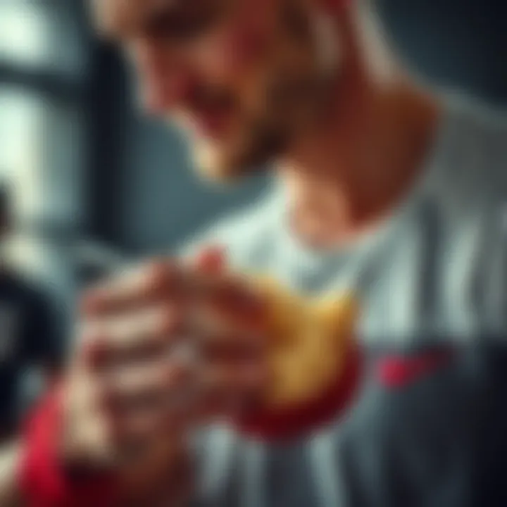 Athlete Consuming Fiber-Rich Meal Athlete consuming fiber-rich meal