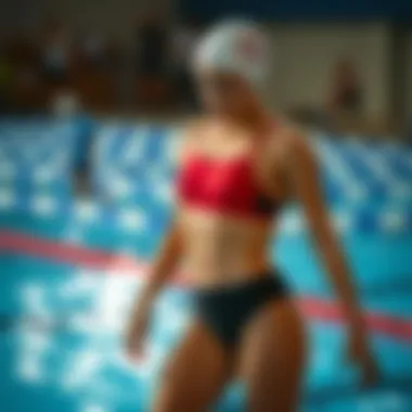 An athlete demonstrating proper swimwear fit during practice