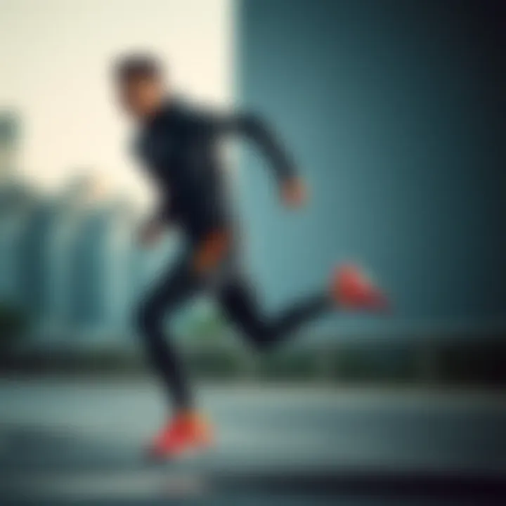 Dynamic Display of Mor Nike Tech in Motion Dynamic athlete showcasing Mor Nike Tech apparel in action