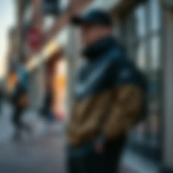 Mor Nike Tech as a Fashion Statement in Urban Life Stylish urban setting featuring Mor Nike Tech gear in lifestyle context