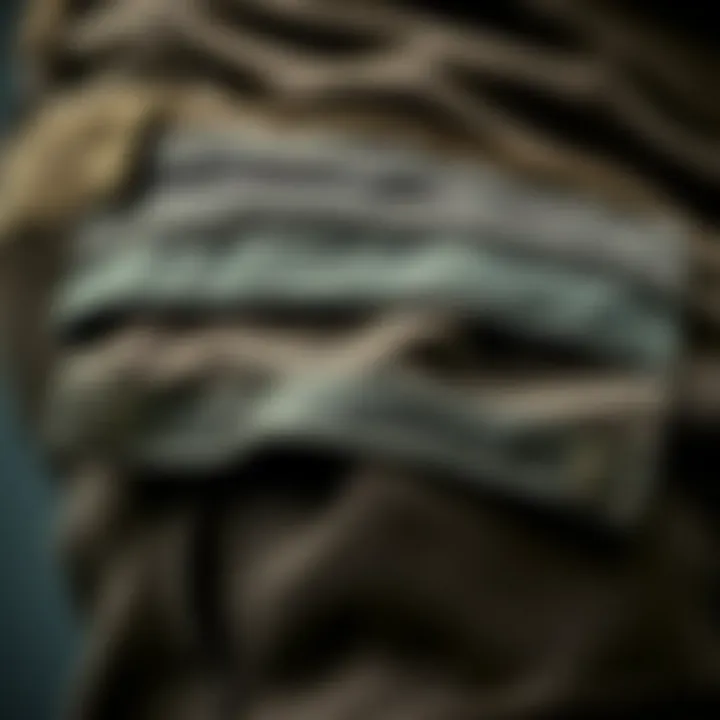 Fabric Texture of Cargo Pants A close-up view of the cargo pants' fabric texture