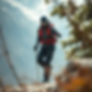 Adventurer wearing National Geographic pants while engaging in outdoor sports