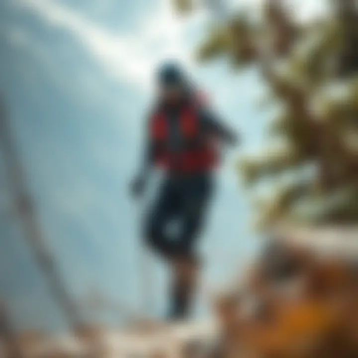 Adventurer wearing National Geographic pants while engaging in outdoor sports