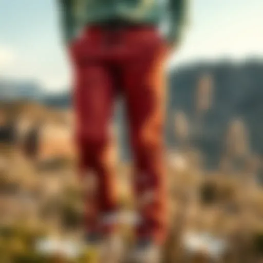 Stylish and functional National Geographic pants in a natural landscape