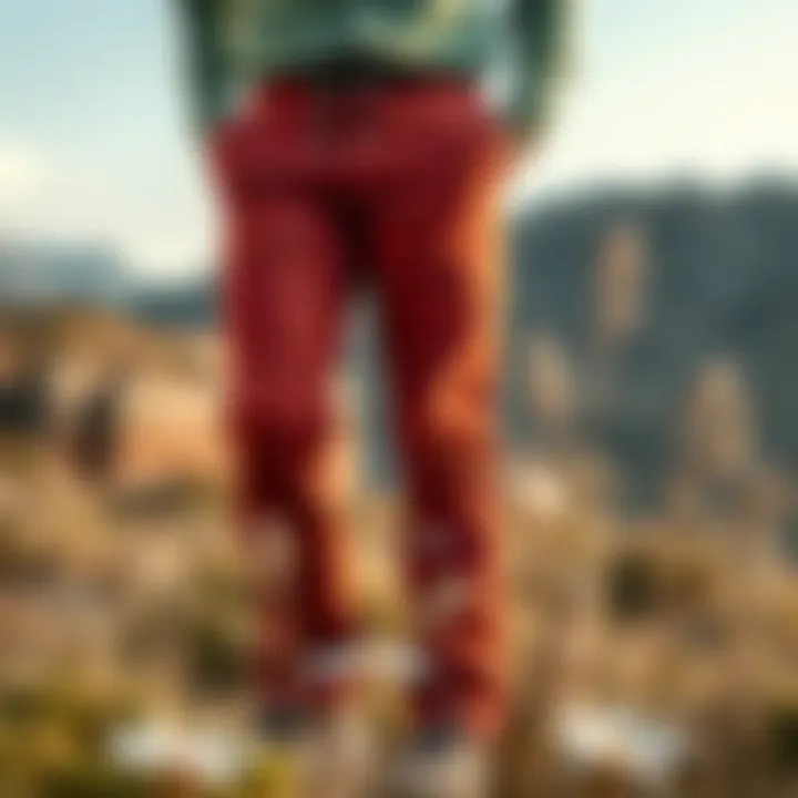 Stylish and functional National Geographic pants in a natural landscape