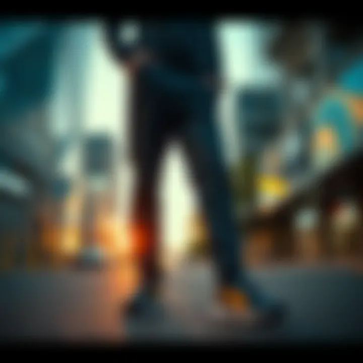 Fashionable design of National Geographic pants showcased in urban settings