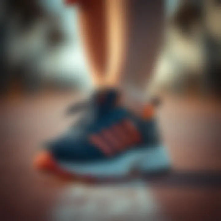 Close-up of a child's foot wearing Nayk shoes