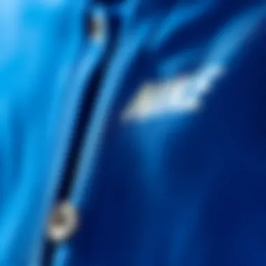 Close-up of Nike blue cardigan fabric texture