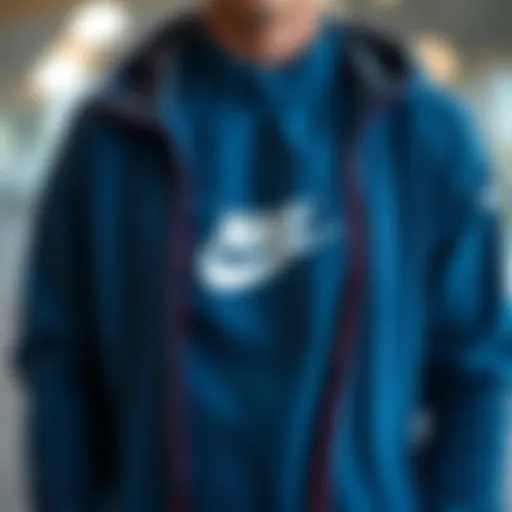 Stylish Nike blue cardigan showcasing modern athletic wear