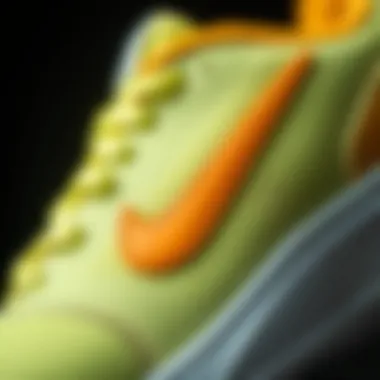 Close-up of high-performance materials used in Nike kids' footwear