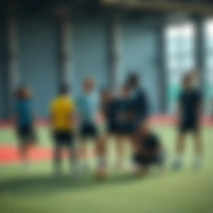 Group of diverse athletes collaborating in a training session