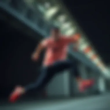 Athletic Motion in Nike Gear Dynamic athlete showcasing Nike apparel in motion