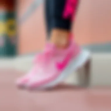 Stylish Nike pink shoes paired with athletic wear