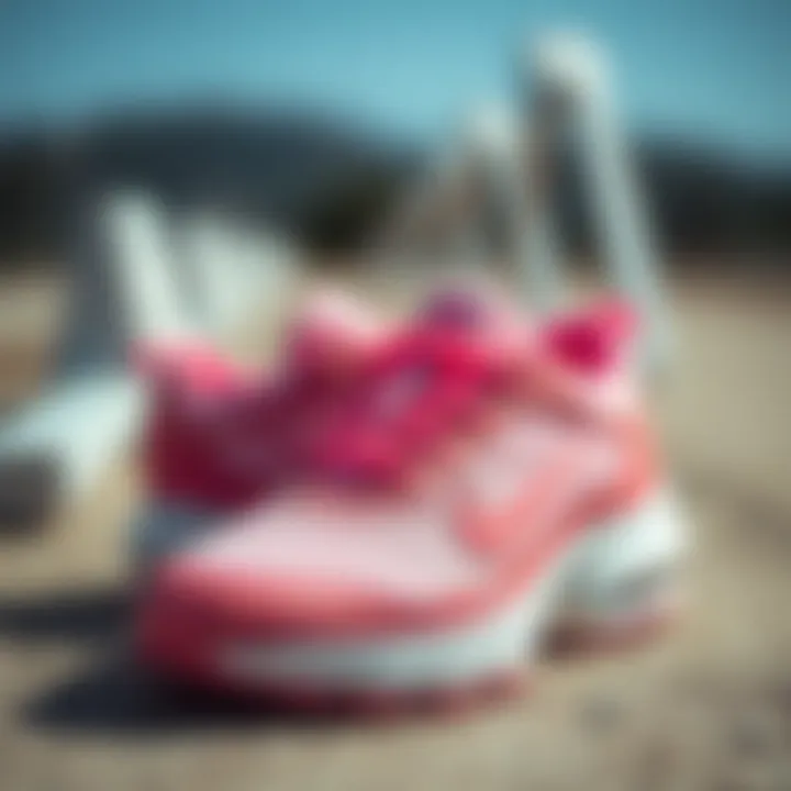 Elegant design of pink Nike shoes showcasing modern aesthetics