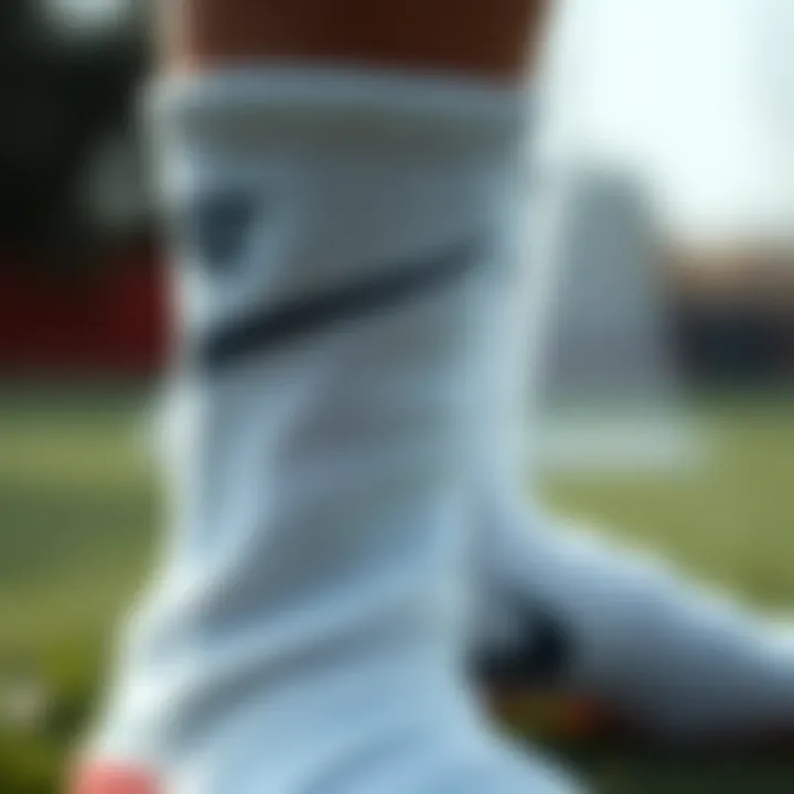 Close-up view of Nike socks showcasing fabric quality