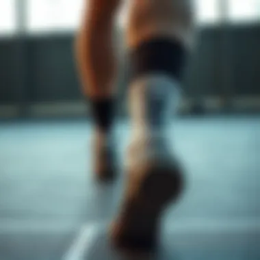 Athlete wearing Nike socks during a workout session