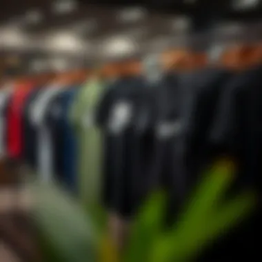 Nike t-shirt collection on display