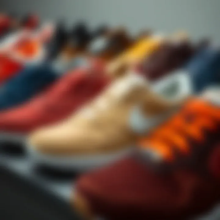 Diverse Colorways of Nike Waffle Models Various colorways of Nike Waffle shoes displayed together