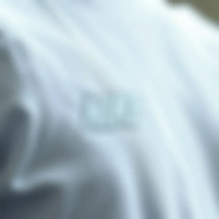 A close-up of the fabric texture of a Nike white t-shirt.