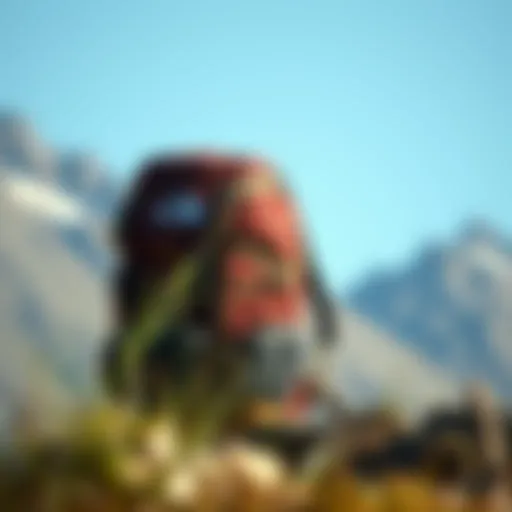 Versatile North Face backpack in a mountain setting