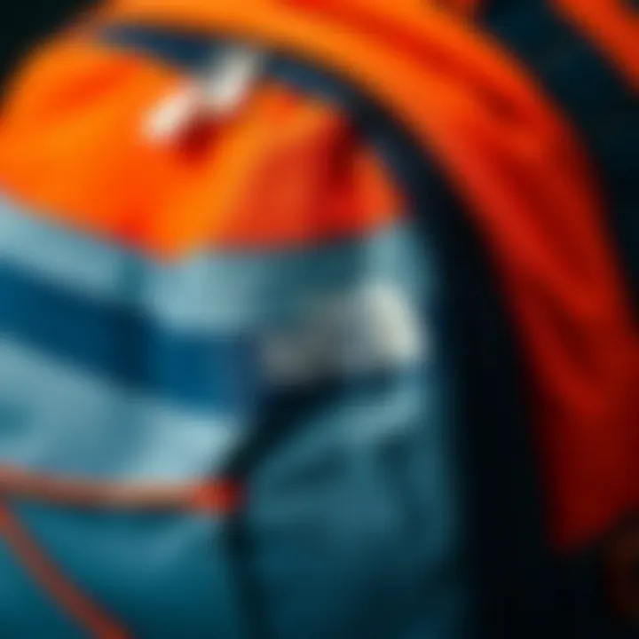 Close-up of North Face bag features and materials