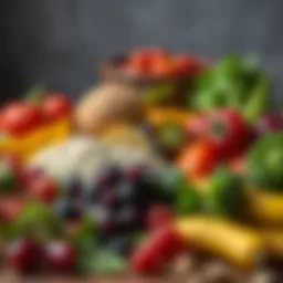 A vibrant array of estrogen-boosting foods including fruits and vegetables