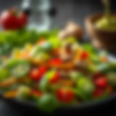 A close-up of a salad featuring ingredients known to support hormone balance