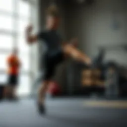 Dynamic plyometric exercise showcasing explosive strength training.