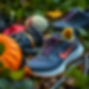 Running shoes and eco-friendly gear prepared for plogging.