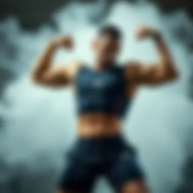 Dynamic athlete showcasing strength in a powerful pose