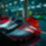 Predator football boots on display