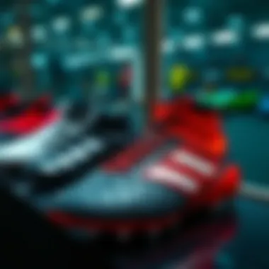 Predator football boots on display