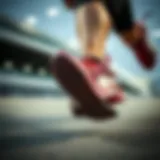 Dynamic running action showcasing Puma Comet Evo footwear