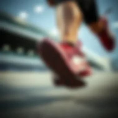 Dynamic running action showcasing Puma Comet Evo footwear