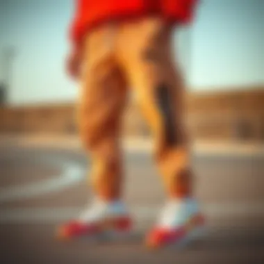 Fashionable pairing of Puma ESS logo pants with casual sportswear