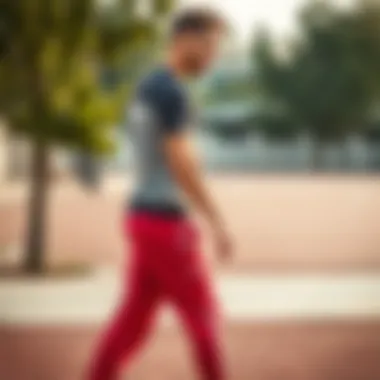 Athlete wearing Puma ESS logo trousers during an outdoor workout