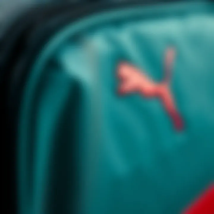Close-up of the Puma bag's unique material texture