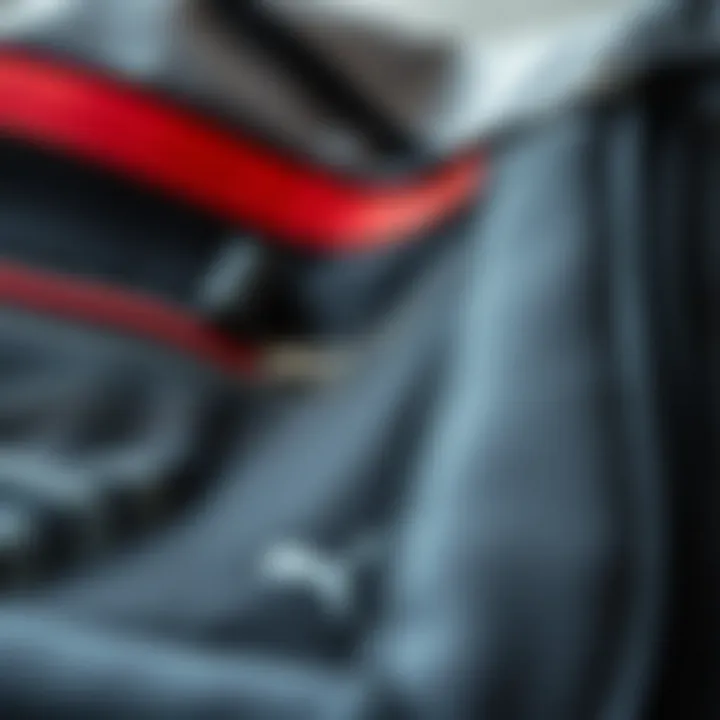 Detail view of high-quality materials used in Puma sports bags